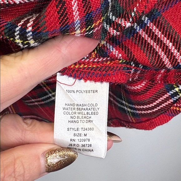 Entro Red Plaid Ruffle Top - Picture 6 of 10